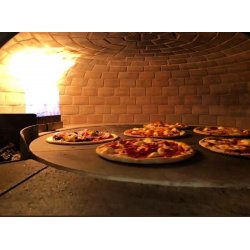 Horno giratorio para pizza Napolitana a leña, gas, pellets o combinado. Mosaico oro