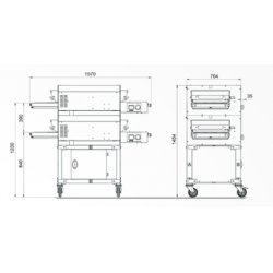 Horno para pizza de cinta estático OEM Tunnel/2 TL45 LCD Touch cinta 45 cm