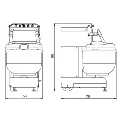Amasadora de brazos verticales Bernardi BTX 48. Cuba de 60 litros/48 Kg