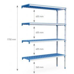 Estantería angular de 4 niveles - Fondo 555 mm