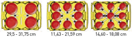Carros ajustables para platos redondos
