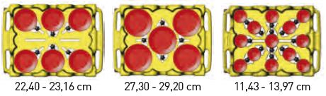 Carros ajustables para platos redondos