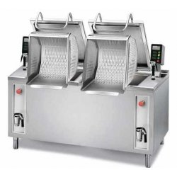 Cocedor de pasta con cestas elevables automáticas BCPER2-150 Lt Cuecepastas 2 cubas